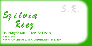 szilvia riez business card